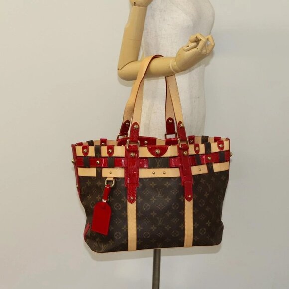 LOUIS VUITTON Monogram Ruby Sarina MM Tote Bag Red M95611 LV Auth 134713 - Picture 3 of 16